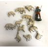 Lotto 50 pz STATUINE PRESEPE PASTA PLASTICA VARIE EPOCHE SACRA FAMIGLIA ANIMALI