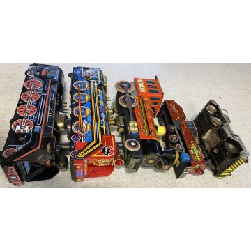 lotto 5 pz GIOCATTOLO LATTA BATTERIE  treni carro armato TOYS locomotiva trains