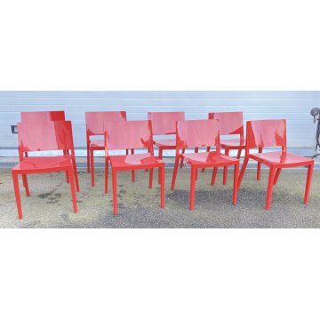 LOTTO 8 SEDIE KARTELL PIERO LISSONI MOD. LIZZ 4869 DESIGN ANNI 90 CHAIR VINTAGE
