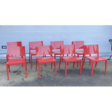 LOTTO 8 SEDIE KARTELL PIERO LISSONI MOD. LIZZ 4869 DESIGN ANNI 90 CHAIR VINTAGE