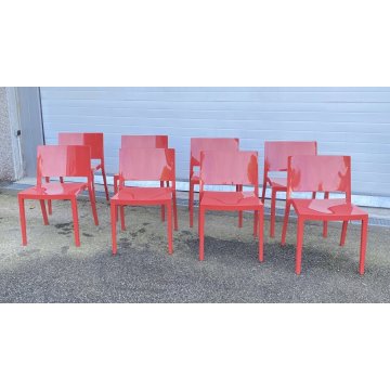 LOTTO 8 SEDIE KARTELL PIERO LISSONI MOD. LIZZ 4869 DESIGN ANNI 90 CHAIR VINTAGE