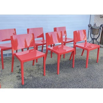 LOTTO 8 SEDIE KARTELL PIERO LISSONI MOD. LIZZ 4869 DESIGN ANNI 90 CHAIR VINTAGE