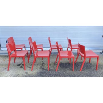 LOTTO 8 SEDIE KARTELL PIERO LISSONI MOD. LIZZ 4869 DESIGN ANNI 90 CHAIR VINTAGE