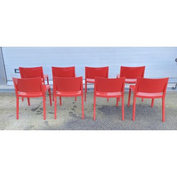 LOTTO 8 SEDIE KARTELL PIERO LISSONI MOD. LIZZ 4869 DESIGN ANNI 90 CHAIR VINTAGE