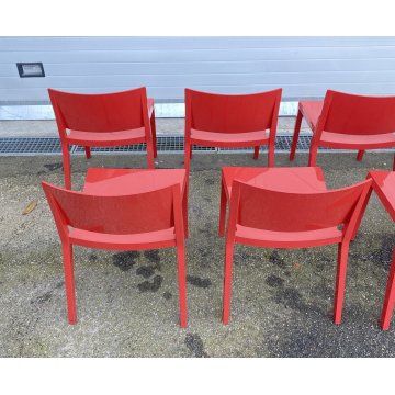 LOTTO 8 SEDIE KARTELL PIERO LISSONI MOD. LIZZ 4869 DESIGN ANNI 90 CHAIR VINTAGE