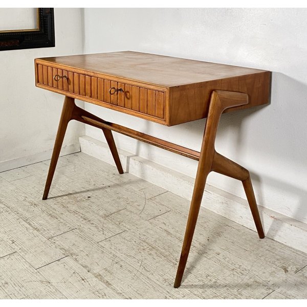 SCRIVANIA DESIGN ANNI 60 ATTR. VITTORIO DASSI LEGNO CILIEGIO VINTAGE  SCRITTOIO