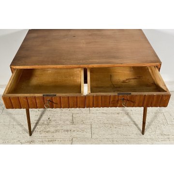 SCRIVANIA DESIGN ANNI 60 ATTR. VITTORIO DASSI LEGNO CILIEGIO VINTAGE SCRITTOIO