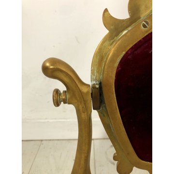 ANTICA PSICHE SPECCHIO BASCULANTE TAVOLO SPECCHIERA BRONZO DORATO Art Nouveau