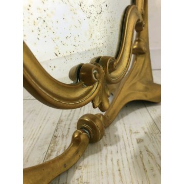 ANTICA PSICHE SPECCHIO BASCULANTE TAVOLO SPECCHIERA BRONZO DORATO Art Nouveau