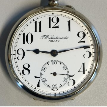ANTICO OROLOGIO TASCA F.lli Santamaria Milano OLD POCKET WATCH taschino ø 52mm