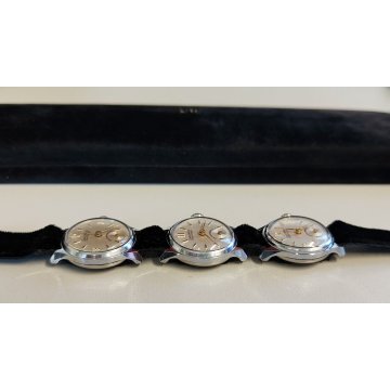 TRITTICO Antico Orologio Polso XAROS WATCH anni 50 movimento OISA Made in ITALY