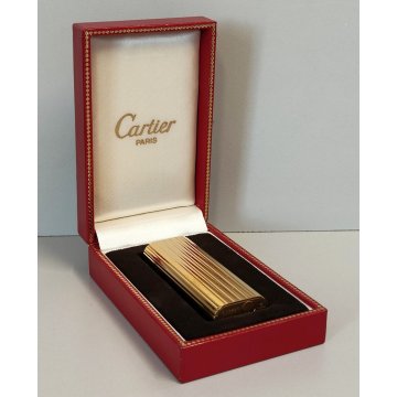 Must de Cartier ACCENDINO TASCA GODRON Plaque or Paris VINTAGE LIGHTER BRIQUET
