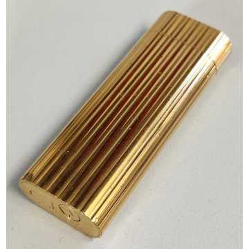 Must de Cartier ACCENDINO TASCA GODRON Plaque or Paris VINTAGE LIGHTER BRIQUET