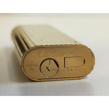 Must de Cartier ACCENDINO TASCA GODRON Plaque or Paris VINTAGE LIGHTER BRIQUET