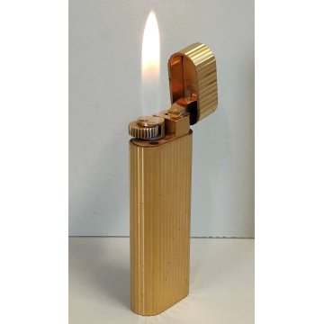Must de Cartier ACCENDINO TASCA GODRON Plaque or Paris VINTAGE LIGHTER BRIQUET