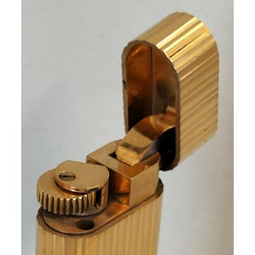 Must de Cartier ACCENDINO TASCA GODRON Plaque or Paris VINTAGE LIGHTER BRIQUET