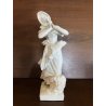 ANTICA SCULTURA CERAMICA biscuit Meissen GIOVANE DONNA SPIGHE SOGGETTO XIX sec.