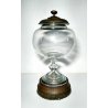 ANTICO PORTA BON BON VETRO SOFFIATO VASO COPPA BRONZO COPERCHIO EPOCA 1900 1800