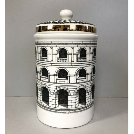 VASO CERAMICA DESIGN Piero Fornasetti LIDDED JAR DECORO NEOCLASSICO PALLADIANO