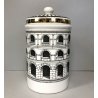 VASO CERAMICA DESIGN Piero Fornasetti LIDDED JAR DECORO NEOCLASSICO PALLADIANO