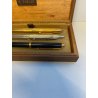 LOTTO 3 PZ PENNE SFERA PARKER BALLPOIN PEN ANNI 80 VINTAGE ARGENTATA DORATA BLU