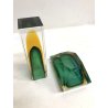 SET VASO + SVUOTATASCHE SCULTURA BLOCCO VETRO SOMMERSO MURANO Mandruzzato '60