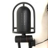 LAMPADA TAVOLO BRACCIO ORIENTABILE ALOGENA METALLO NERO POSTMODERN DESK LAMP '80