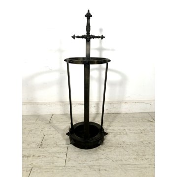 PORTAOMBRELLI VINTAGE OTTONE DECORO SPADA MEDIOEVALE TOOL HOLDER UMBRELLA STAND