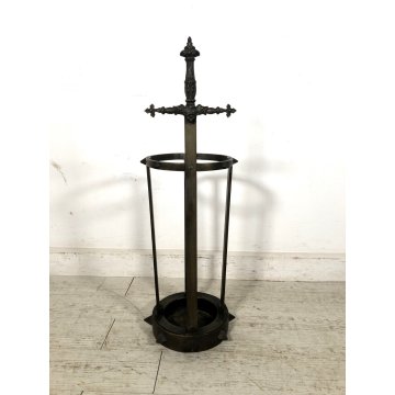 PORTAOMBRELLI VINTAGE OTTONE DECORO SPADA MEDIOEVALE TOOL HOLDER UMBRELLA STAND