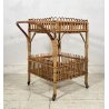 CARRELLO BAR RATTAN BAMBU VINTAGE 1960 VIMINI CARRELLINO ROTELLE PORTA VIVANDE