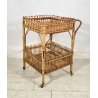 CARRELLO BAR RATTAN BAMBU VINTAGE 1960 VIMINI CARRELLINO ROTELLE PORTA VIVANDE