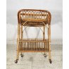 CARRELLO BAR RATTAN BAMBU VINTAGE 1960 VIMINI CARRELLINO ROTELLE PORTA VIVANDE