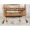 CARRELLO BAR RATTAN BAMBU VINTAGE 1960 VIMINI CARRELLINO ROTELLE PORTA VIVANDE