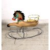 CAVALLO A DONDOLO CANOVA GIOCATTOLO VINTAGE PLASTICA ACCIAIO INOX ANNI '50