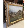 QUADRO OLIO L. Cergoli PAESAGGIO MONTANO ALPEGGIO BAITE CONTADINA ALPI OSSOLA