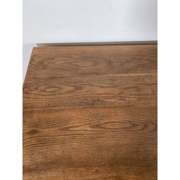 ANTICO TAVOLO 2 cassetti LEGNO ROVERE epoca 1800 gamba spillo RUSTICO PIEMONTESE