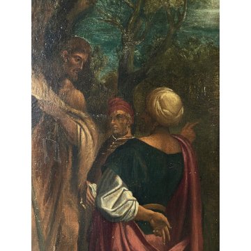 GRANDE QUADRO DIPINTO OLIO RELIGIOSO "Chiamata di San Pietro" Gesù Sant' Andrea