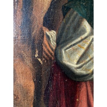 GRANDE QUADRO DIPINTO OLIO RELIGIOSO "Chiamata di San Pietro" Gesù Sant' Andrea