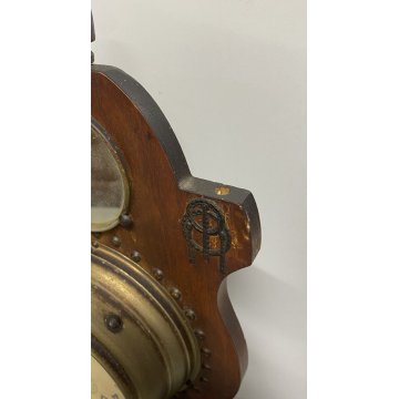 ANTICO OROLOGIO da TAVOLO SVEGLIA FINE '800 LEGNO SPACCHIO 2 CAMPANA CLOCK WATCH