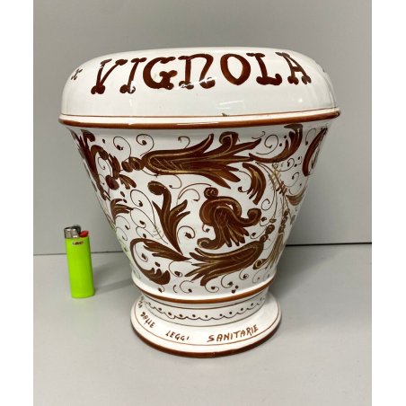 RARISSIMO GRANDE VASO AMARENA VIGNOLA SANLEY ceramica PUBBLICITARIO albarello