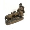 SCULTURA BRONZO Pastorella con gregge J. D'aste  XX sec 30,5 cm/h