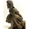SCULTURA BRONZO Pastorella con gregge J. D'aste  XX sec 30,5 cm/h