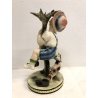 ANTICA FIGURA CERAMICA DIPINTA CUTE BOY Art Decò BIMBO CAGNOLINO ALBERO '20/'40