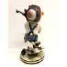 ANTICA FIGURA CERAMICA DIPINTA CUTE BOY Art Decò BIMBO CAGNOLINO ALBERO '20/'40