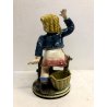 ANTICA FIGURA CERAMICA DIPINTA CUTE GIRL Art Decò BIMBA STECCATO CESTO PRIMO 900