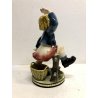 ANTICA FIGURA CERAMICA DIPINTA CUTE GIRL Art Decò BIMBA STECCATO CESTO PRIMO 900