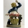 ANTICA FIGURA CERAMICA DIPINTA CUTE GIRL Art Decò BIMBA STECCATO CESTO PRIMO 900