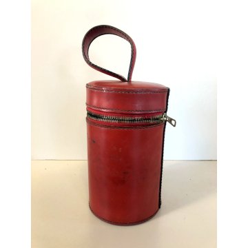 SET BAR VIAGGIO CACCIA VINTAGE 3 FIASCHETTE 13 oz 4 TAZZE CUSTODIA PELLE ANNI 50