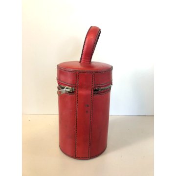 SET BAR VIAGGIO CACCIA VINTAGE 3 FIASCHETTE 13 oz 4 TAZZE CUSTODIA PELLE ANNI 50
