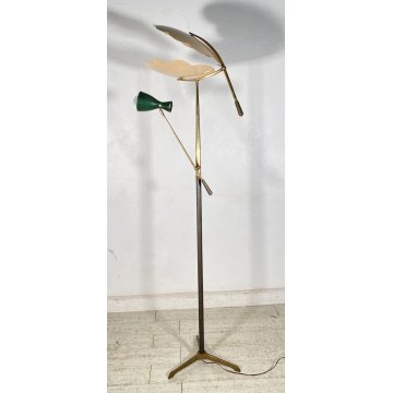 ARREDOLUCE LAMPADA DA TERRA PIANTANA FLOOR LAMP ANNI 60/70 ANGELO LELLI OTTONE